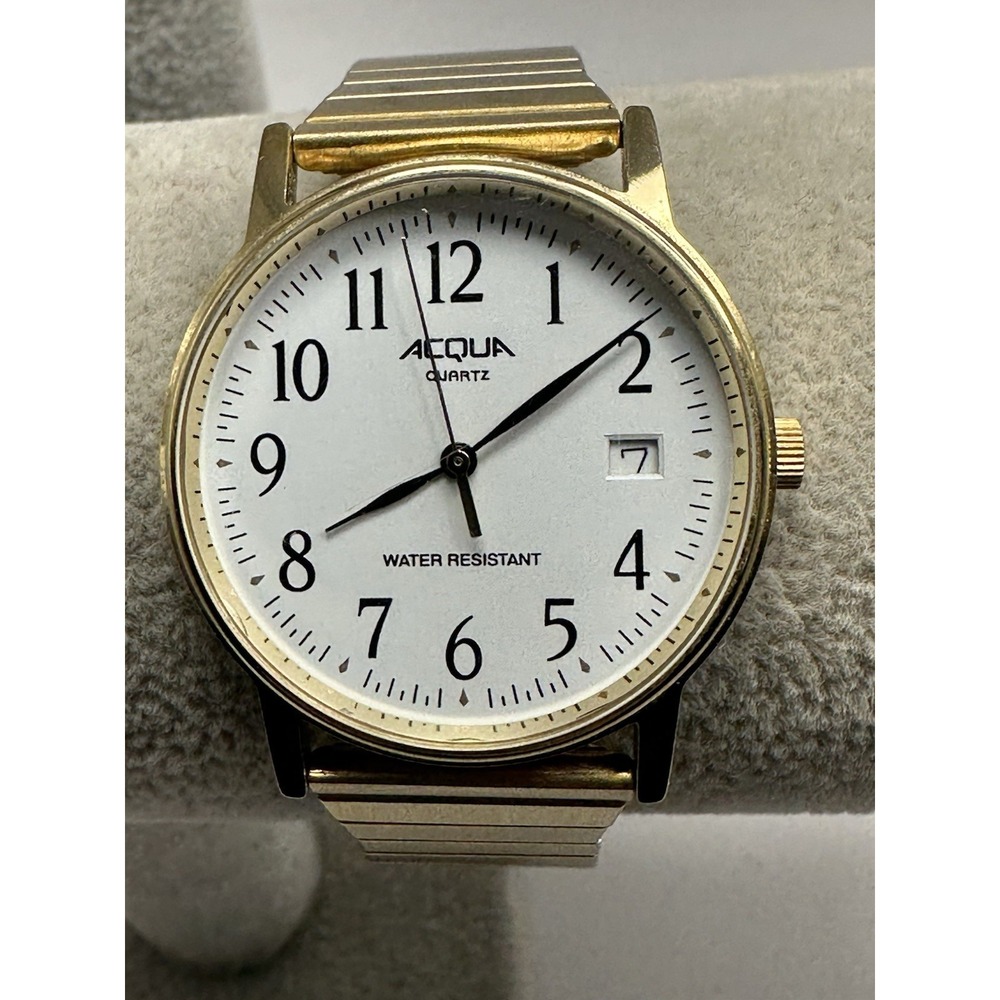 Acqua By Timex Mens Easy Reader Watch New Battery 32MM 6.5" Stretch Band F83